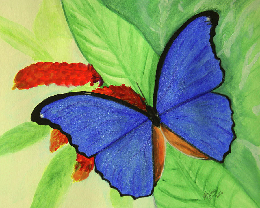 Blue Morpho 1 Painting by M Gilroy - Fine Art America