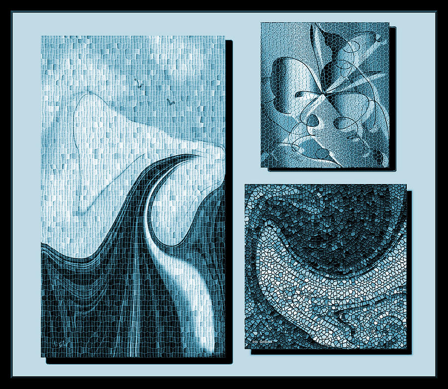 Blue   Mosaics Digital Art by Iris Gelbart