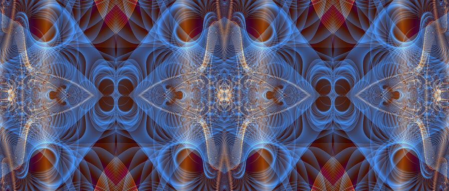 Abstract Digital Art - Blue Mosi-Oa-Tunya 1 by Devalyn Marshall