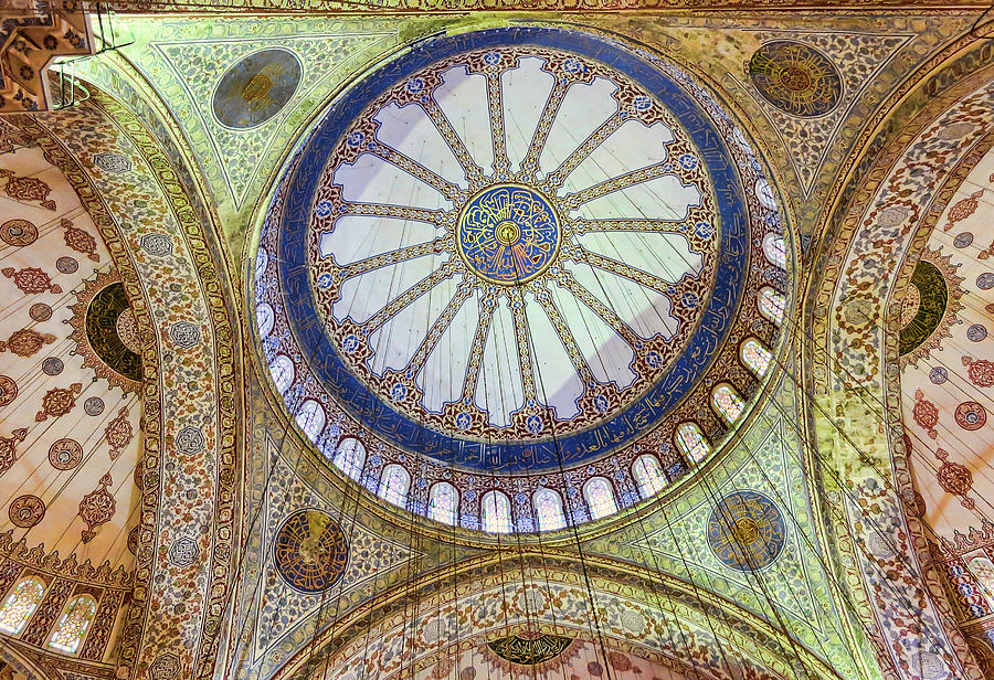 Byzantine Photograph - Blue Mosque Ceiling by Phyllis Taylor