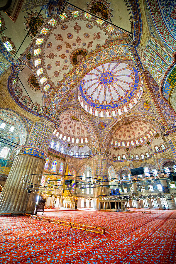 Turkey Photograph - Blue Mosque Interior by Artur Bogacki