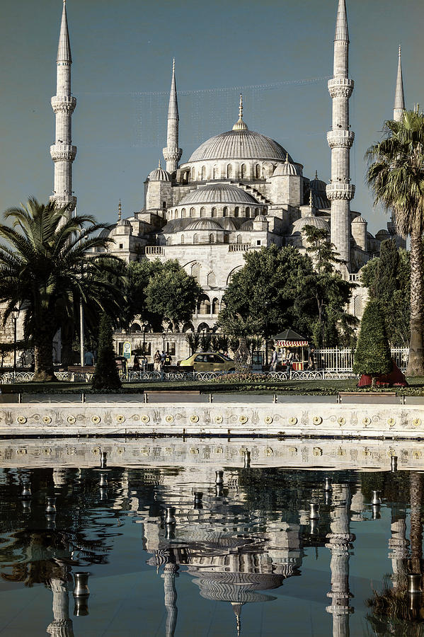 Blue Mosque - Vintage Blue Photograph by Stephen Stookey