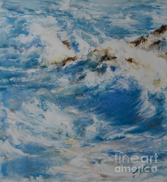 Seascape Painting - Blue Motion by Ev Hales