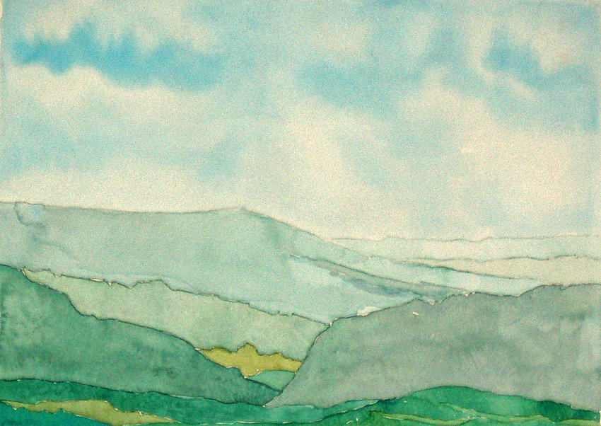 Landscape Painting - Blue Mountain 1 by Anne Kinsey Landscape Painting - Blue Mountain 1 by Anne Kinsey
