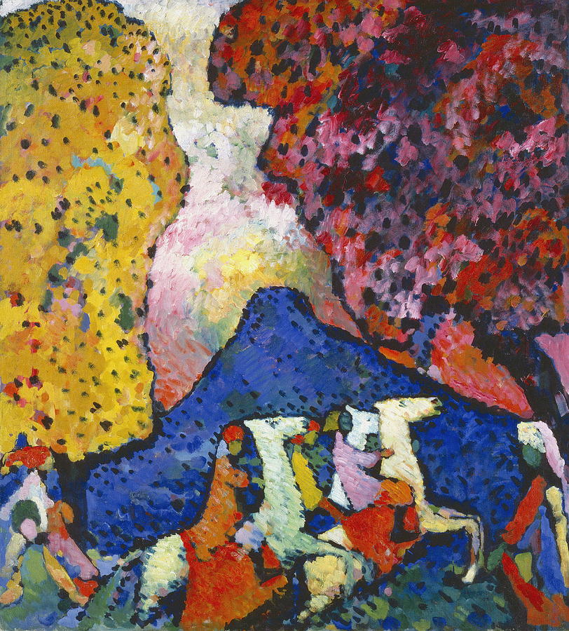 Wassily Kandinsky Painting - Blue Mountain Der Blaue Berg by Wassily Kandinsky