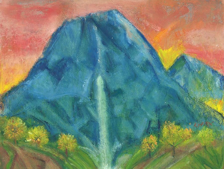 Blue Mountain Peak/Pink Sky Jamaica Painting by Kippax Williams