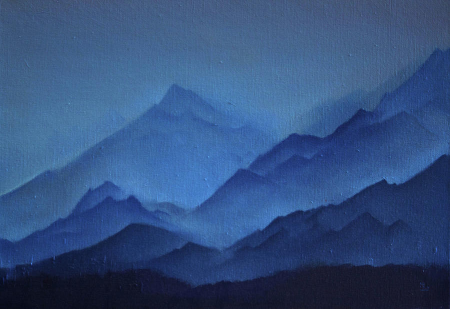 Blue Mountains at Dawn Painting by Taylor Nyx - Fine Art America