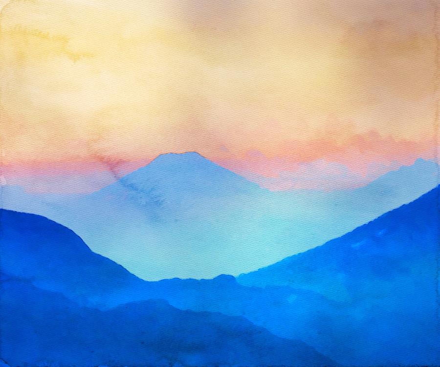 Blue Mountains Watercolour Painting by Mark Taylor