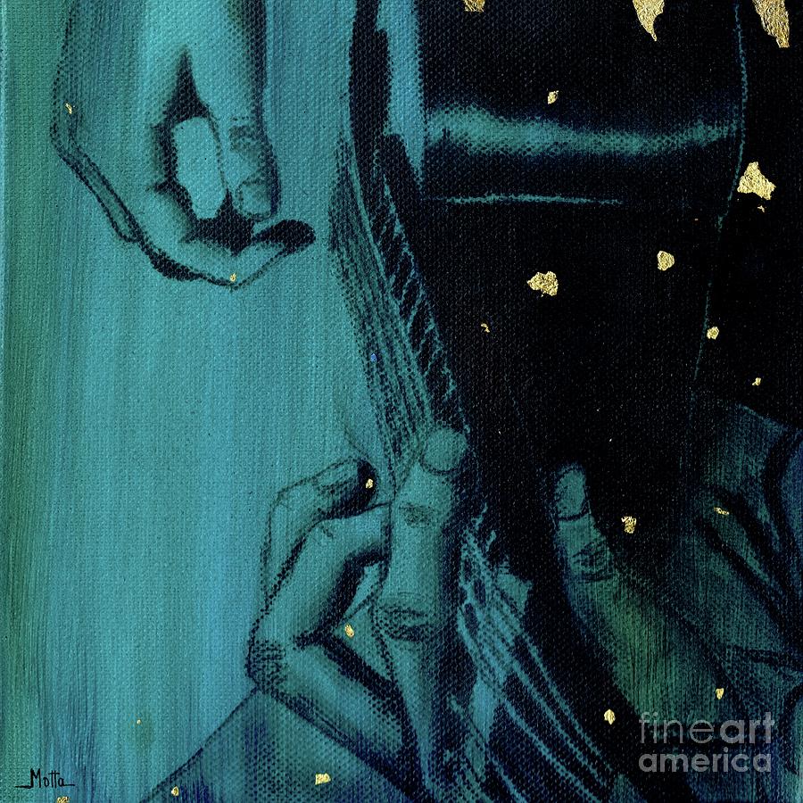 Blue Musician - Guitar Painting by Cris Motta