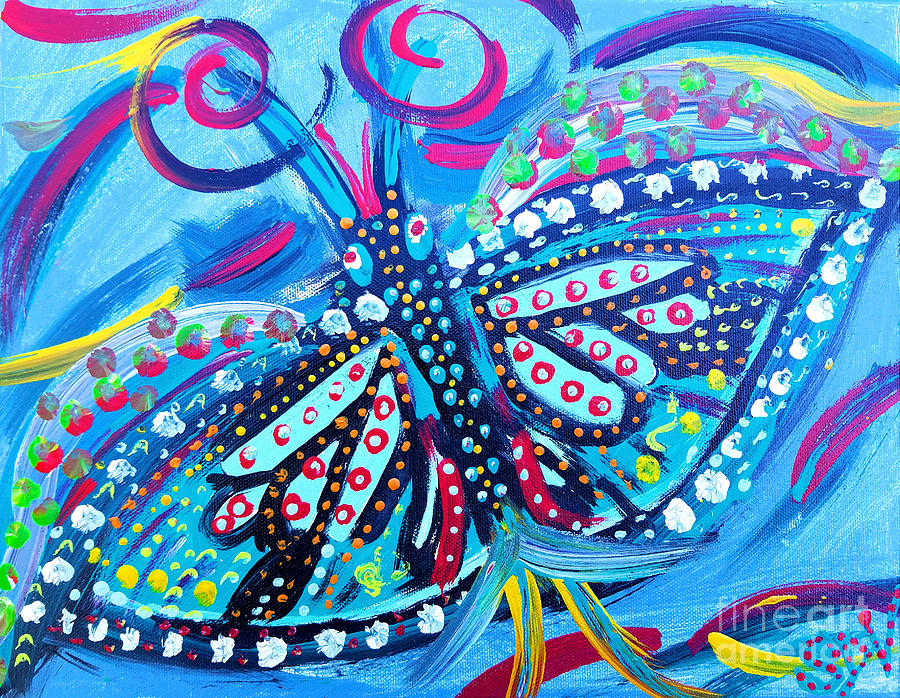 Blue Mystical Butterfly Painting by Scott D Van Osdol | Fine Art America