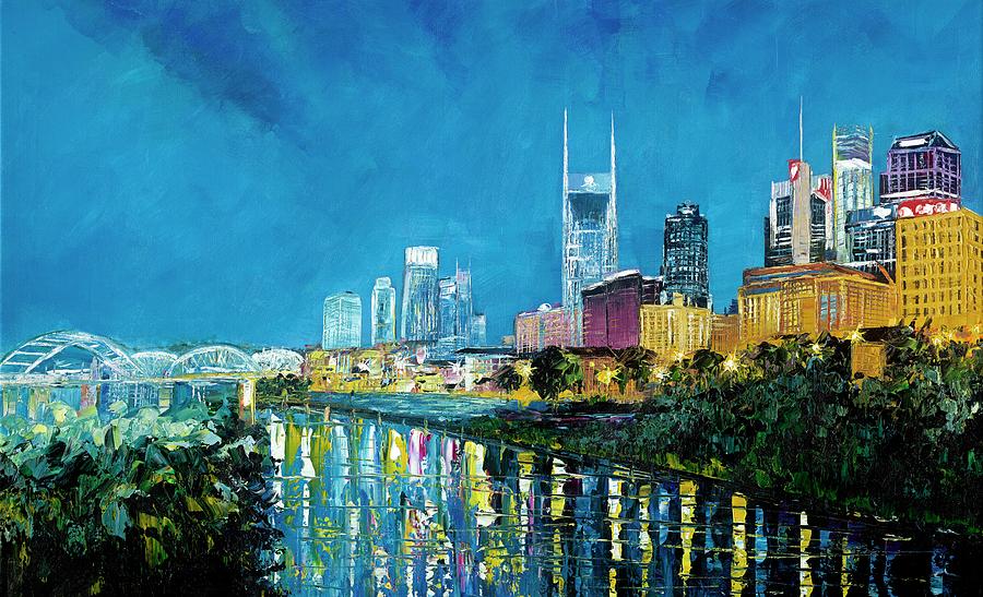 Abstract Painting - Blue Nashville by Douglas Parr