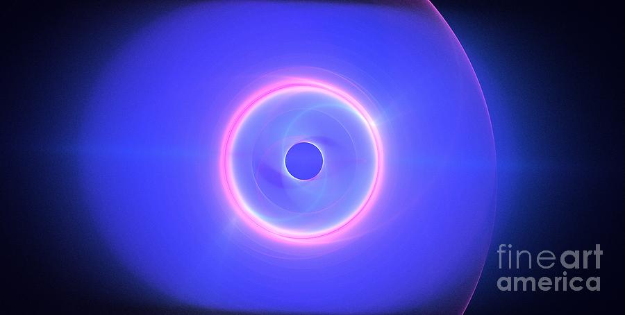 Abstract Digital Art - Blue Neutron Orb by Kim Sy Ok