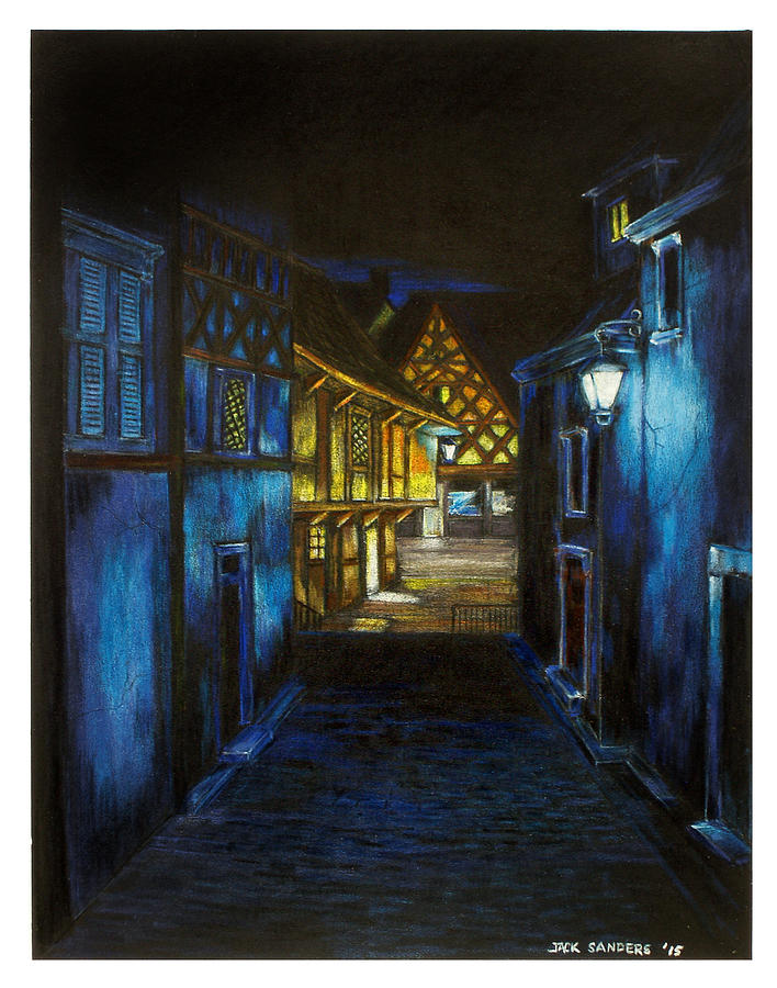 Blue Night In France Drawing By Jack Sanders