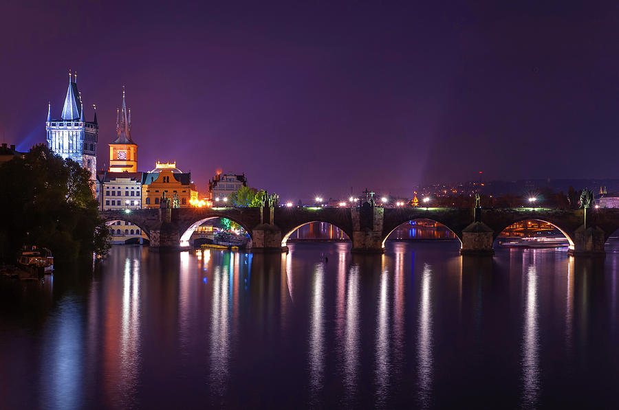 Blue Night in Prague Photograph by Jenny Rainbow