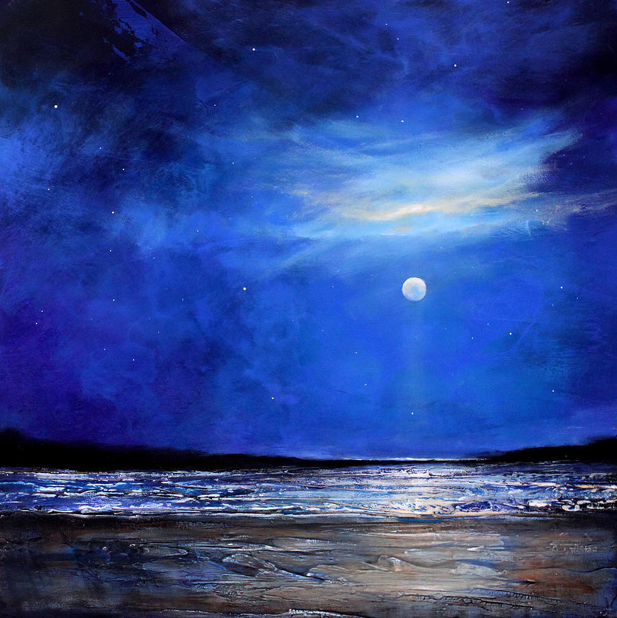 Beach Painting - Blue Night Light by Toni Grote