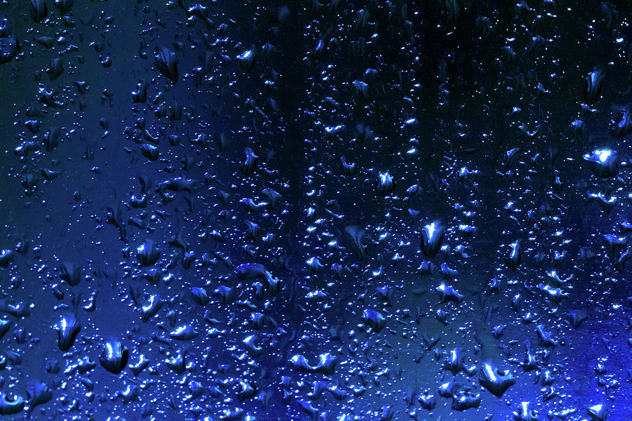 Cool Photograph - Blue Night Rain by Bonnie Follett