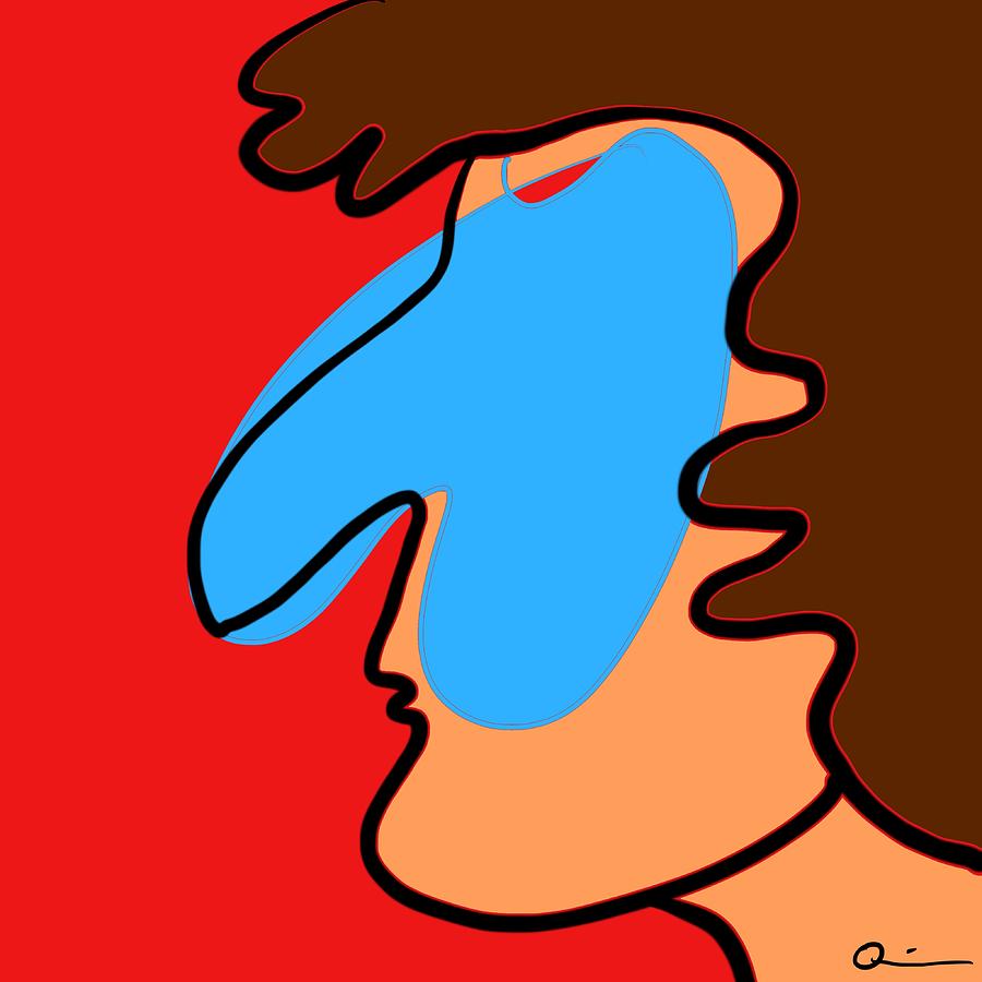 Face Digital Art - Blue Nose by Jeffrey Quiros