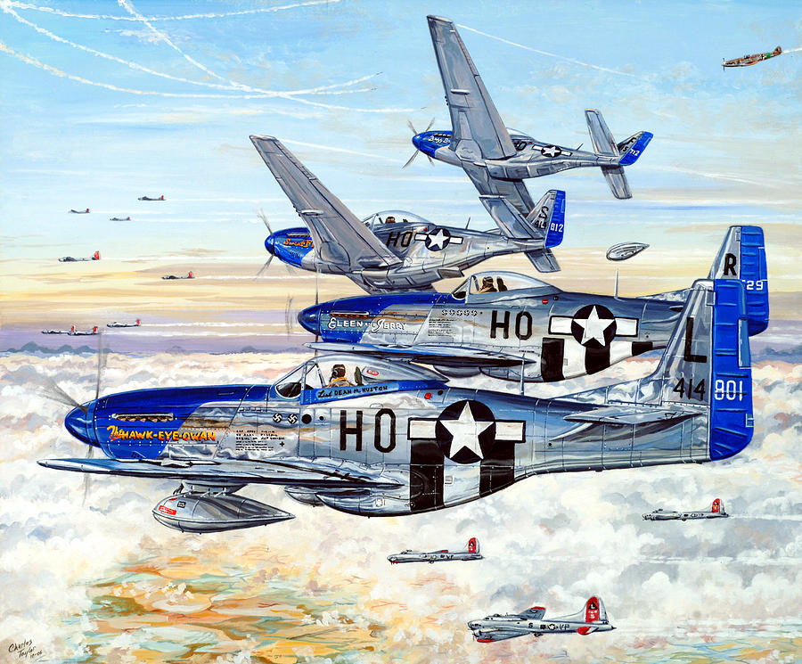 P-51 Painting - Blue Nosed Bastards of Bodney by Charles Taylor