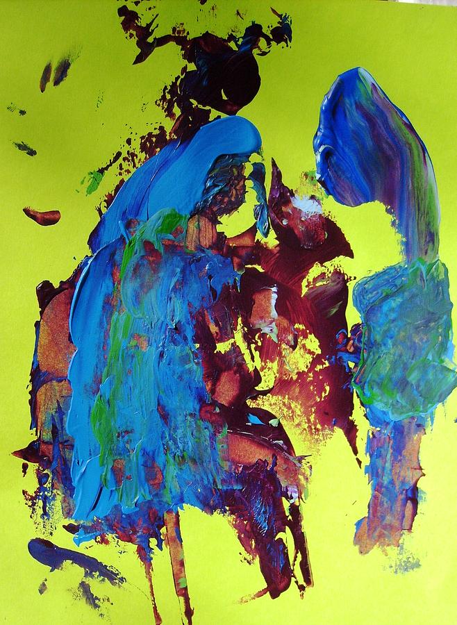 Abstract Painting - Blue Note by Bruce Combs - REACH BEYOND