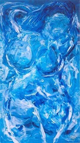 Blue Nude Painting By Gunter Tanzerel Fine Art America