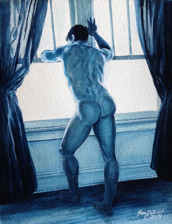 Blue Nude Painting by Marc DeBauch