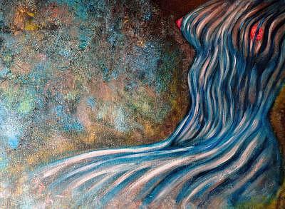 Blue Nude Painting - Blue Nude by Mickie Boothroyd Blue Nude Painting - Blue Nude by Mickie Boothroyd