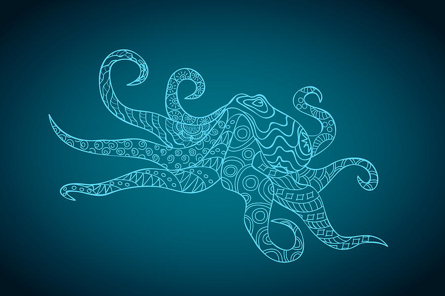 Blue Octopus Digital Art By Alina Novikova - Fine Art America