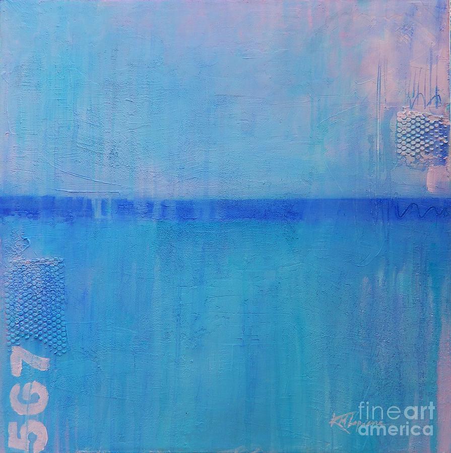 Abstract Painting - Blue on Blue by Kate Marion Lapierre