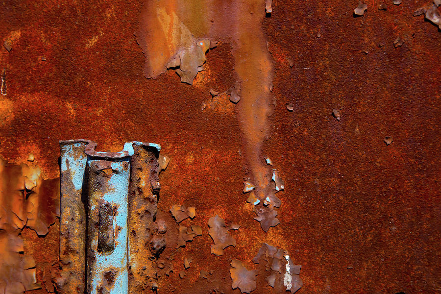 Blue On Rust Photograph by Karol Livote