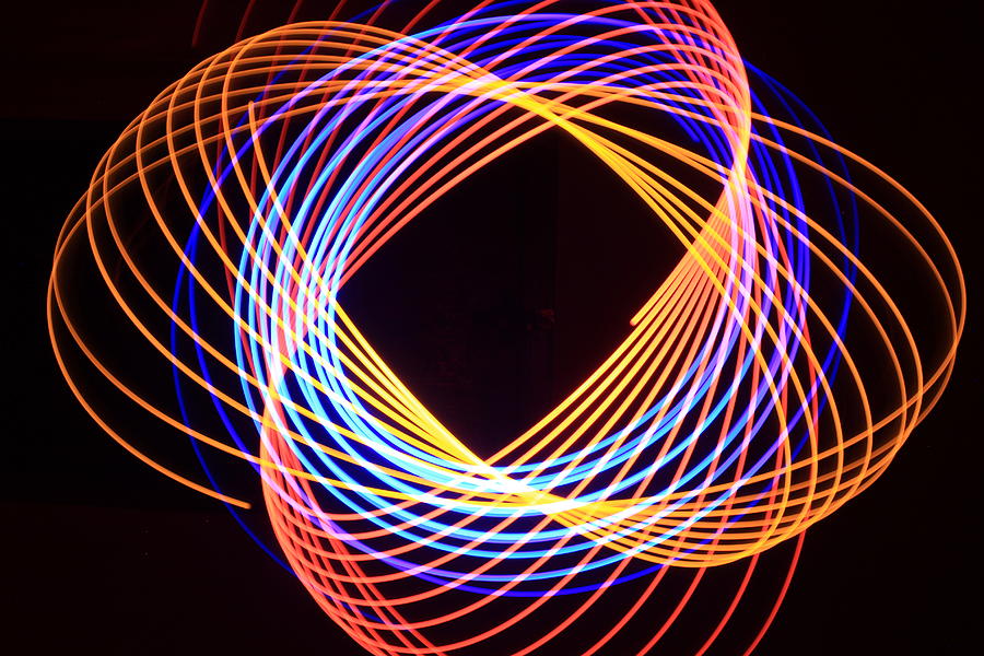 Blue Orange Yellow Spirograph Photograph by Shannon Louder
