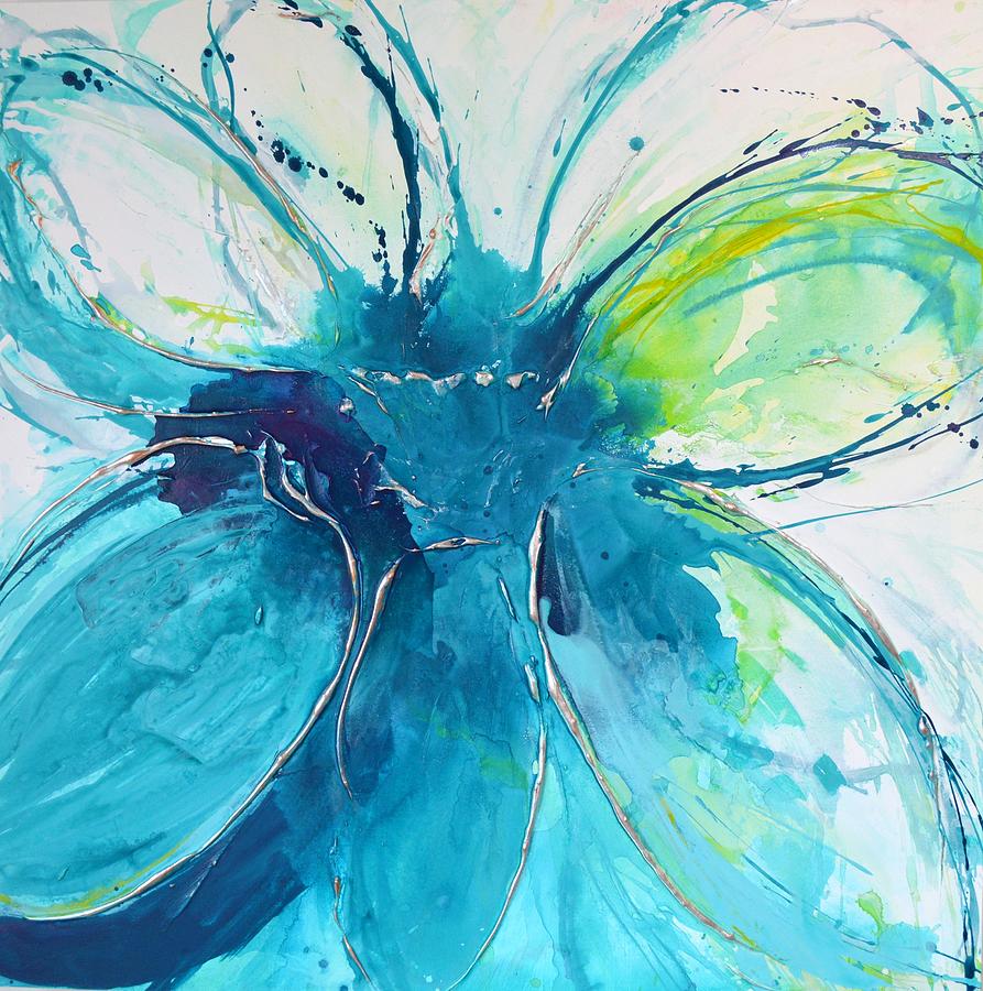 Blue Orchid Painting by Caroline Ashwood