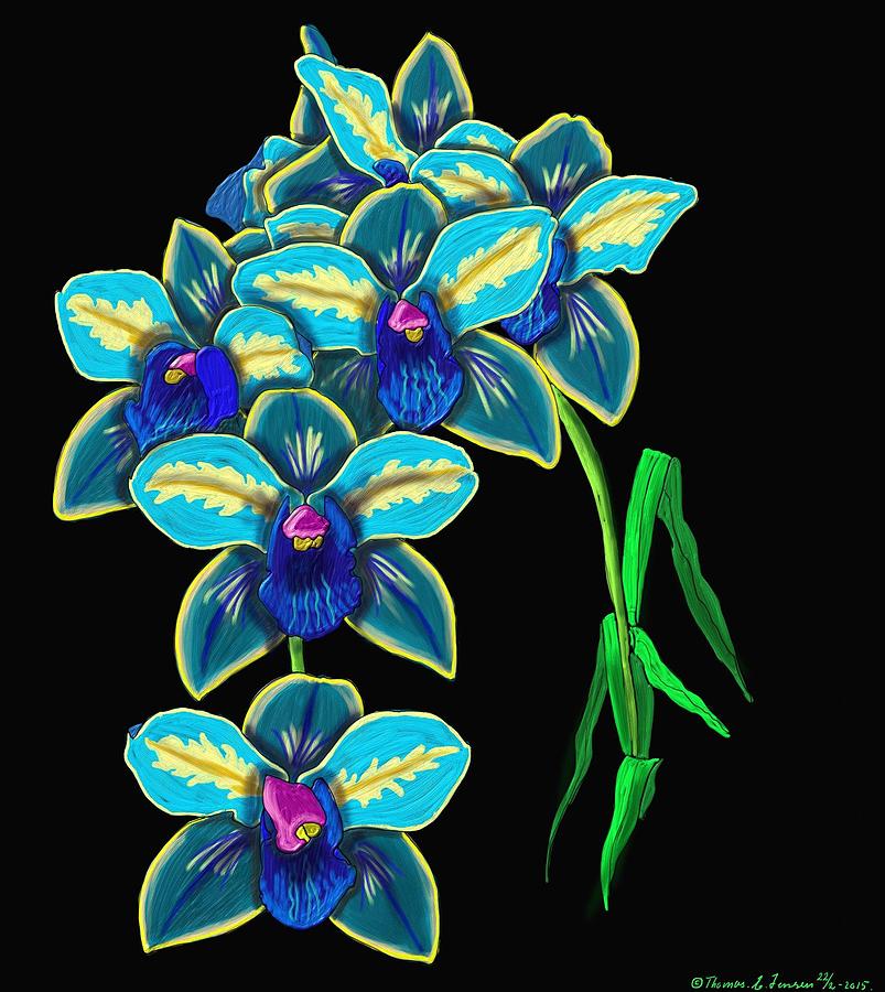 Blue Orchid  Painting by ThomasE Jensen