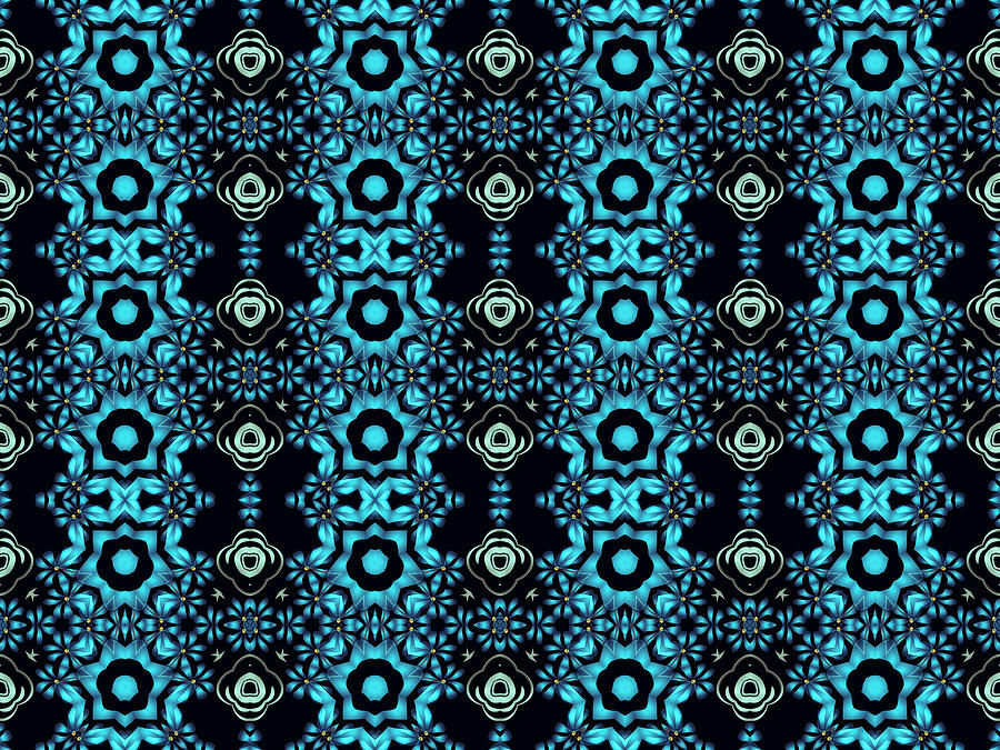 Pattern Digital Art - Blue Ornamental by Georgiana Romanovna