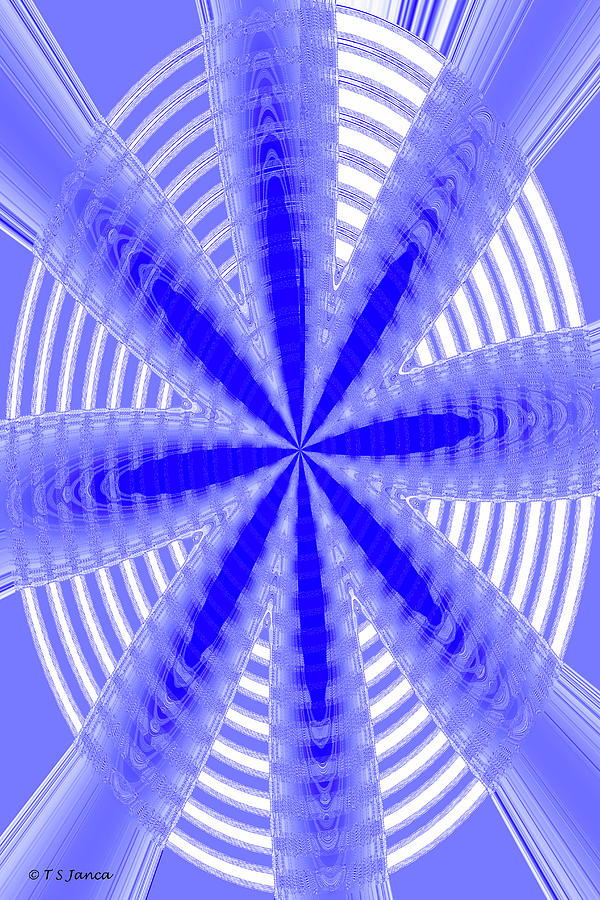 Blue Oval Abstract Digital Art by Tom Janca