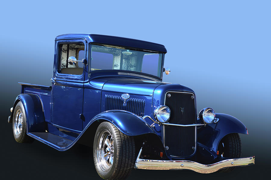 Blue Oval Pickup Photograph by Bill Dutting