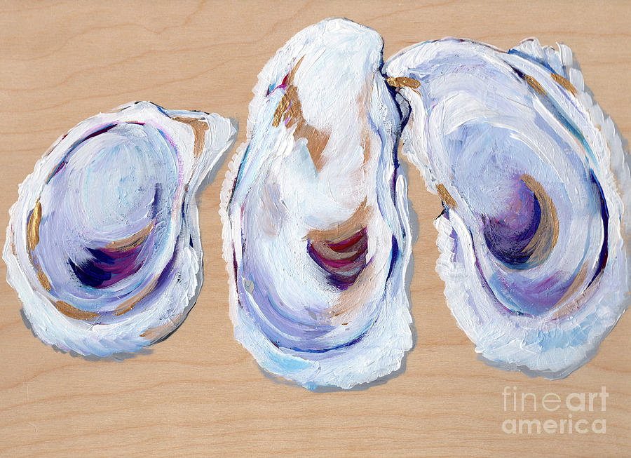 Blue Oysters Painting by Anne Seay