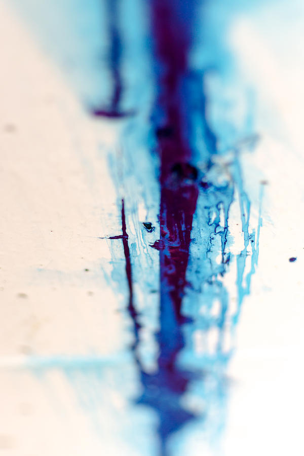 Blue Paint Stain Abstract Photograph by John Williams