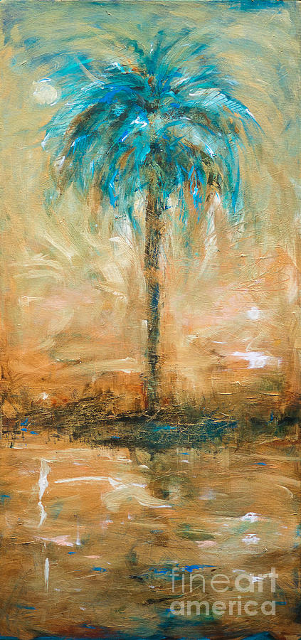 Blue Palm Painting by Linda Olsen