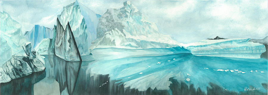 Ice Bergs Painting - Blue Paradise by Ronald Wilkie