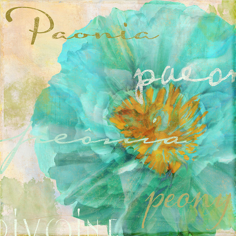 Nature Painting - Blue Peony by Mindy Sommers