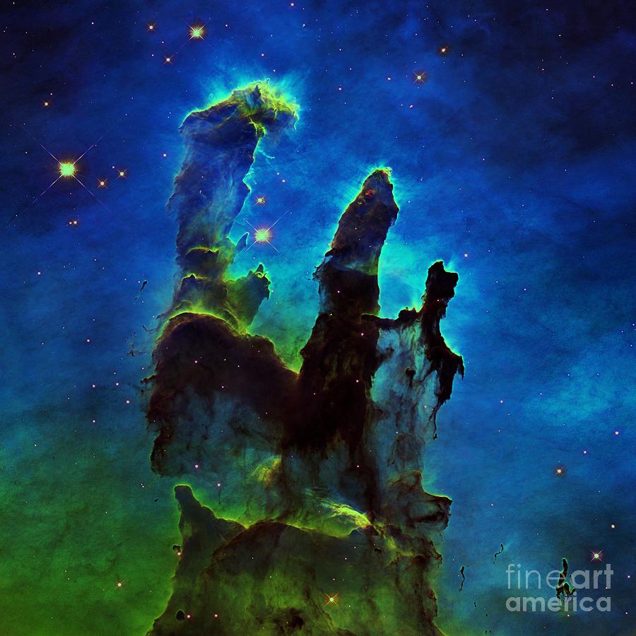 Interstellar Photograph - Blue Pillars of Creation by Johari Smith