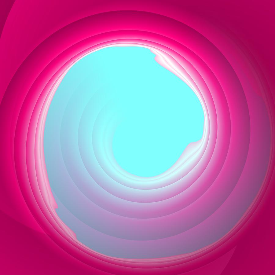 Blue Pink Swirl Digital Art