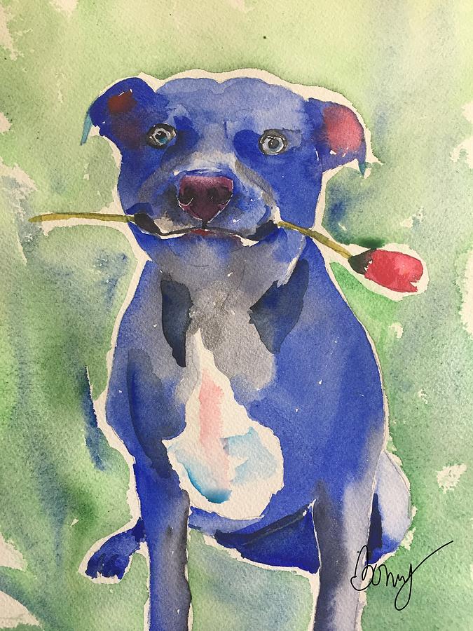Blue Pit Love Painting by Bonny Butler