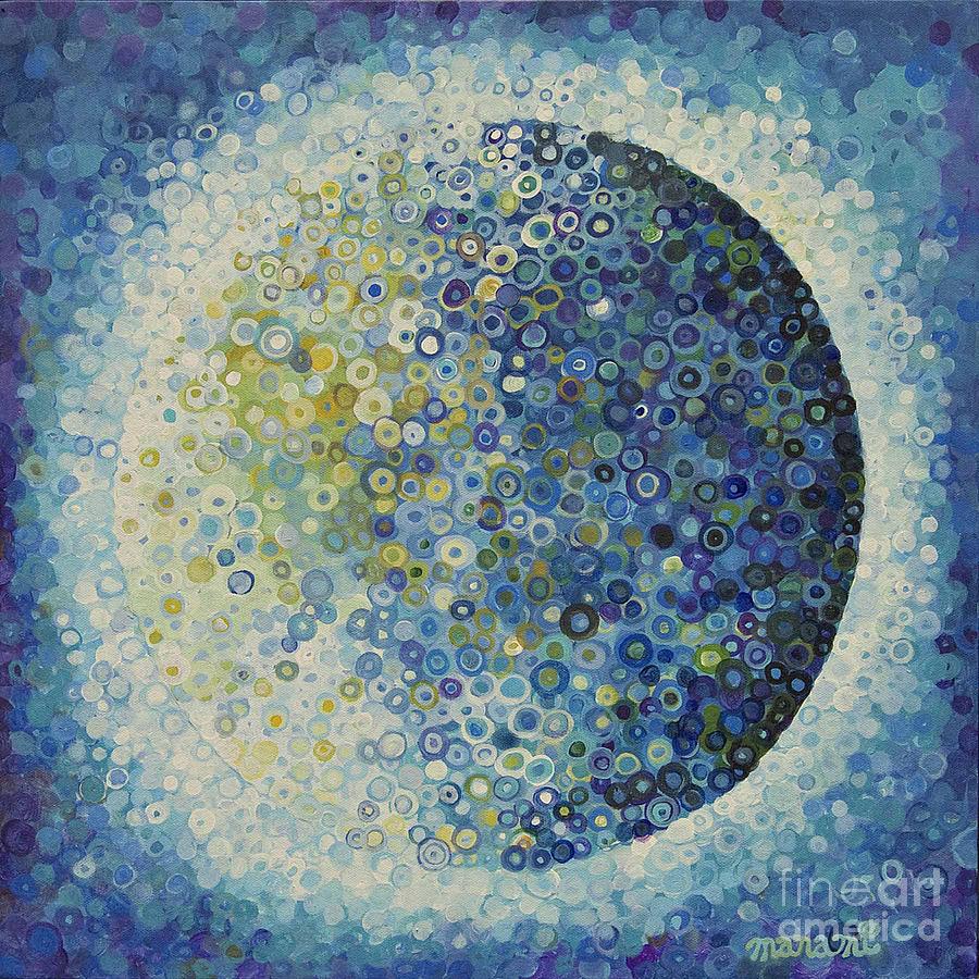 Planet Painting - Blue Planet by Manami Lingerfelt