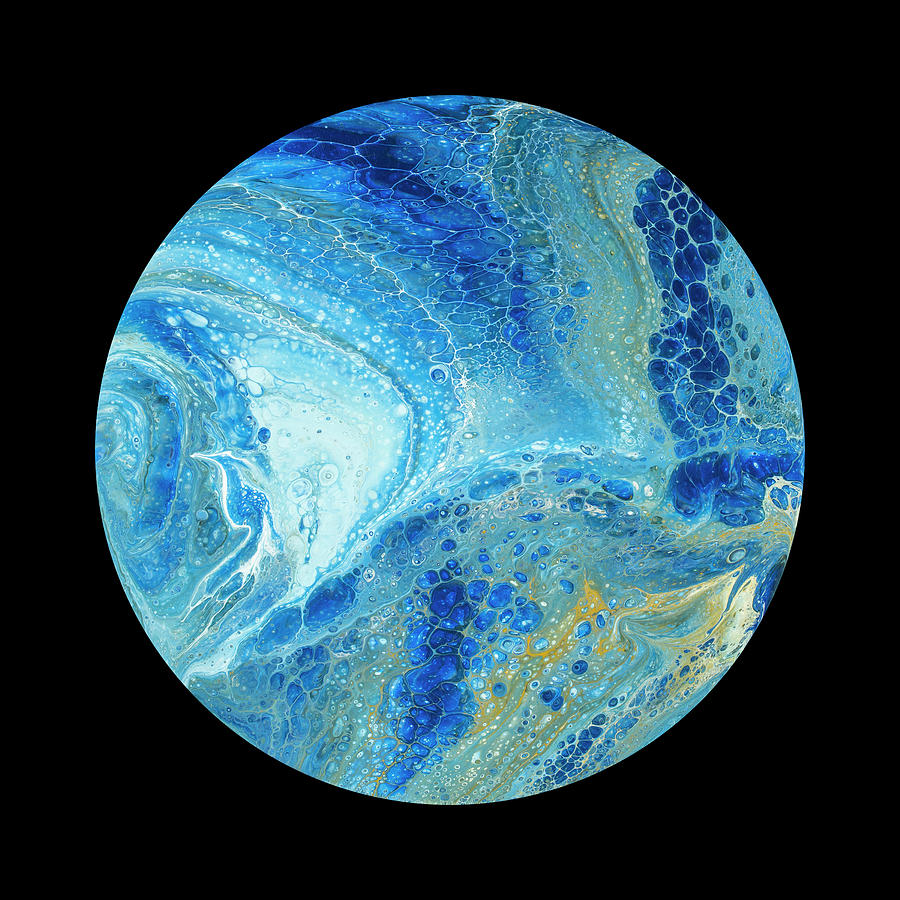 Blue Planet on Black Painting by Darice Machel McGuire