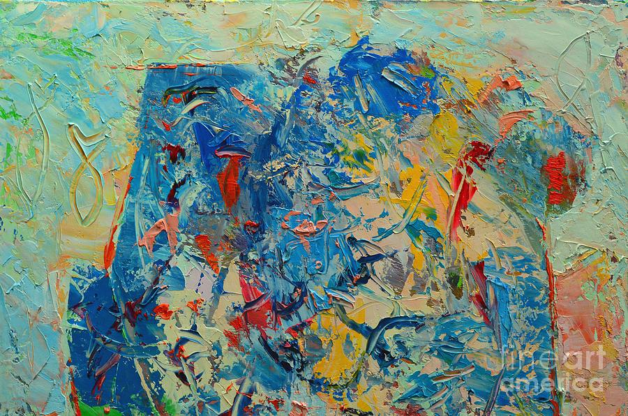 Abstract Painting - Blue Play 5 by Ana Maria Edulescu