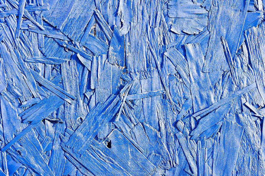 Abstract Photograph - Blue plywood by Tom Gowanlock