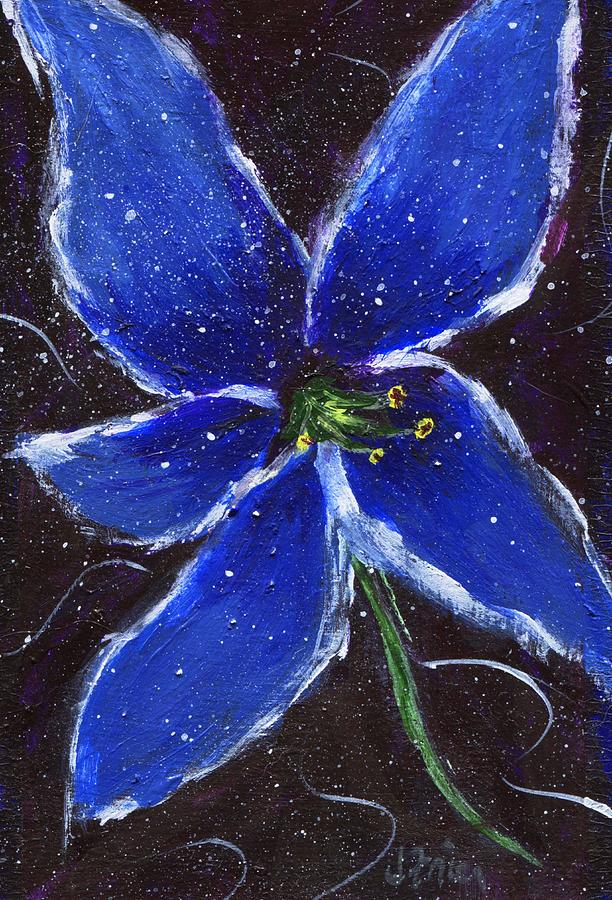 Blue Poinsettia Painting by Jamie Frier