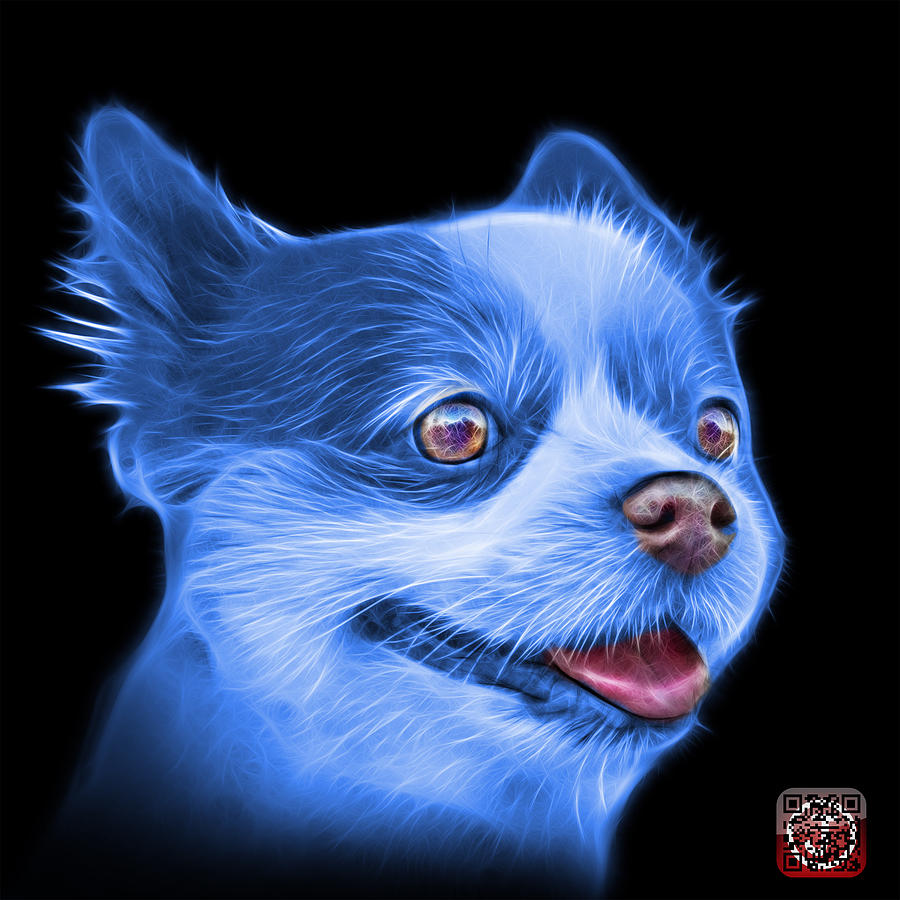 Pomeranian Painting - Blue Pomeranian dog art 4584 - BB by James Ahn