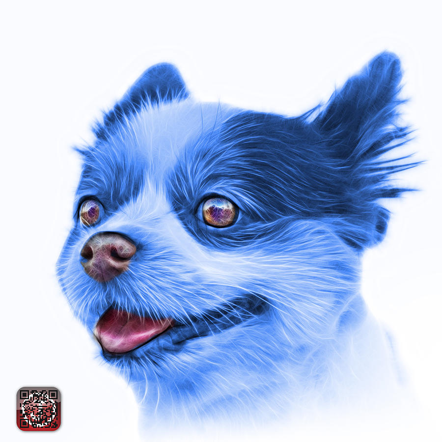 Blue Pomeranian dog art 4584 - WB Painting by James Ahn
